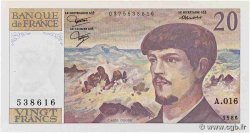 20 Francs DEBUSSY FRANCE  1986 F.66.07A16 XF