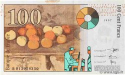 100 Francs CÉZANNE Sans STRAP Fauté FRANCE  1997 F.74f4.01 AU+