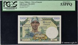 1000 Francs TRÉSOR FRANÇAIS FRANCE  1947 VF.33.01 XF+