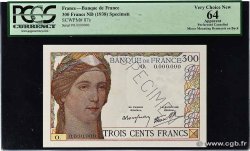 300 Francs Spécimen FRANCE  1938 F.29.01Sp UNC-