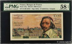 1000 Francs RICHELIEU FRANCE  1955 F.42.14 AU