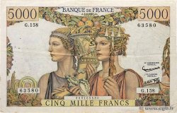 5000 Francs TERRE ET MER FRANCE  1957 F.48.14 F+
