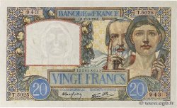 20 Francs TRAVAIL ET SCIENCE FRANCE  1941 F.12.16