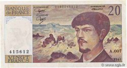 20 Francs DEBUSSY FRANCE  1981 F.66.02A7 VF+