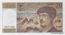20 Francs DEBUSSY FRANCE  1989 F.66.10A26 XF+