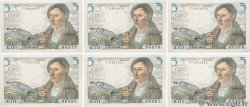 5 Francs BERGER Consécutifs FRANCE  1943 F.05.05