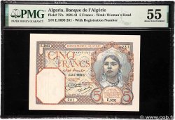 5 Francs ALGERIA  1929 P.077a