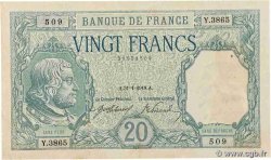20 Francs BAYARD FRANCE  1918 F.11.03