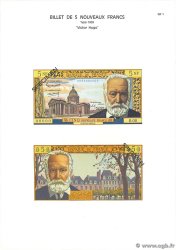 5 Nouveaux Francs VICTOR HUGO Planche FRANCE  1975 F.56pl