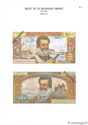 50 Nouveaux Francs HENRI IV Planche FRANCIA  1975 F.58pl
