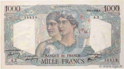 1000 Francs MINERVE ET HERCULE FRANCE  1945 F.41.01 TTB+