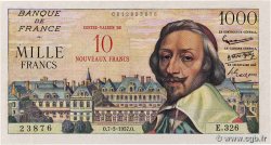10 NF sur 1000 Francs RICHELIEU FRANCE  1957 F.53.01 XF+