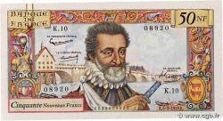 50 Nouveaux Francs HENRI IV FRANCE  1959 F.58.01 XF