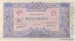 1000 Francs BLEU ET ROSE FRANCE  1917 F.36.31 F+