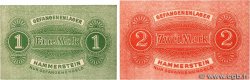 1 et 2 Mark Lot GERMANY Hammerstein 1917 P.-
