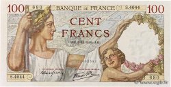 100 Francs SULLY FRANCE  1939 F.26.14 UNC-