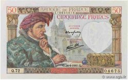 50 Francs JACQUES CŒUR FRANCE  1941 F.19.09 UNC-