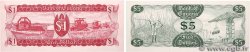 1 et 5 Dollar Lot GUYANA  1989 P.21f et P.22f UNC-