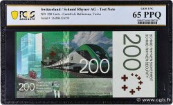 200 (Units) Test Note SWITZERLAND  2000 P.- UNC
