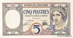 5 Piastres FRENCH INDOCHINA  1927 P.049b XF+