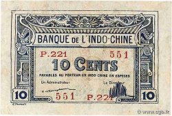 10 Cents FRENCH INDOCHINA  1919 P.044 XF-