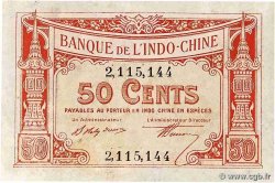 50 Cents FRENCH INDOCHINA  1919 P.046 XF