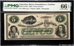 5 Pesos Fuertes Non émis ARGENTINA  1869 PS.1792r
