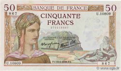 50 Francs CÉRÈS modifié FRANCIA  1939 F.18.29