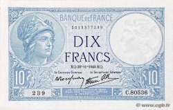 10 Francs MINERVE modifié FRANCIA  1940 F.07.22