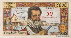 50 NF sur 5000 Francs HENRI IV FRANCIA  1959 F.54.02