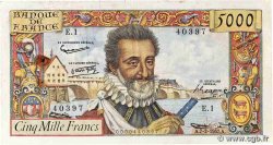 5000 Francs HENRI IV Petit numéro FRANCE  1957 F.49.01 F+