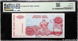 10000000000 Dinara Spécimen BOSNIE HERZÉGOVINE  1993 P.159s pr.NEUF