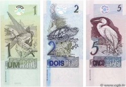 1, 2, 5 Reais Lot BRASILE  1994 P.251 FDC