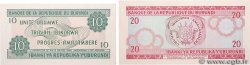 20 Francs Lot BURUNDI  1988 P.27b et P.33b UNC