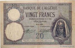 20 Francs ALGERIA  1914 P.078a