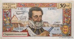 50 Nouveaux Francs HENRI IV FRANCE  1959 F.58.04 TTB
