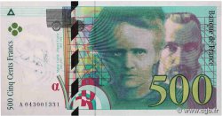 500 Francs PIERRE ET MARIE CURIE Petit numéro FRANCE  2000 F.76.05 pr.NEUF