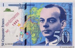 50 Francs SAINT-EXUPÉRY Spécimen FRANCE  1992 F.72.02Spn pr.NEUF