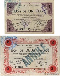 1 et 2 Francs Annulé FRANCE Regionalismus und verschiedenen Hautmont 1915 JP.59-1298
