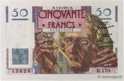50 Francs LE VERRIER FRANCE  1951 F.20.17 AU
