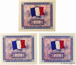 2 à 10 Francs DRAPEAU Lot FRANCE  1944 VF.16/17/18.01 UNC-