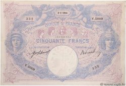 50 Francs BLEU ET ROSE FRANCE  1914 F.14.27