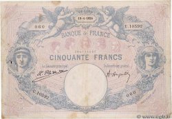 50 Francs BLEU ET ROSE FRANCIA  1916 F.14.29