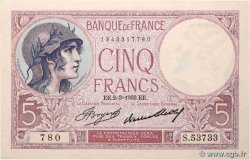 5 Francs FEMME CASQUÉE FRANCE  1933 F.03.17