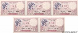 5 Francs FEMME CASQUÉE Lot FRANCE  1933 F.03.17