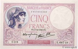 5 Francs FEMME CASQUÉE modifié FRANCE  1940 F.04.16