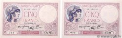 5 Francs FEMME CASQUÉE modifié Consécutifs FRANCE  1940 F.04.16