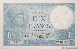 10 Francs MINERVE modifié FRANCE  1939 F.07.10