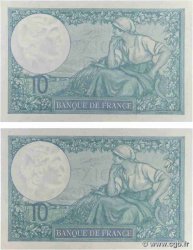 10 Francs MINERVE modifié Consécutifs FRANCE  1939 F.07.10 UNC-