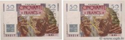 50 Francs LE VERRIER Consécutifs FRANCE  1947 F.20.09